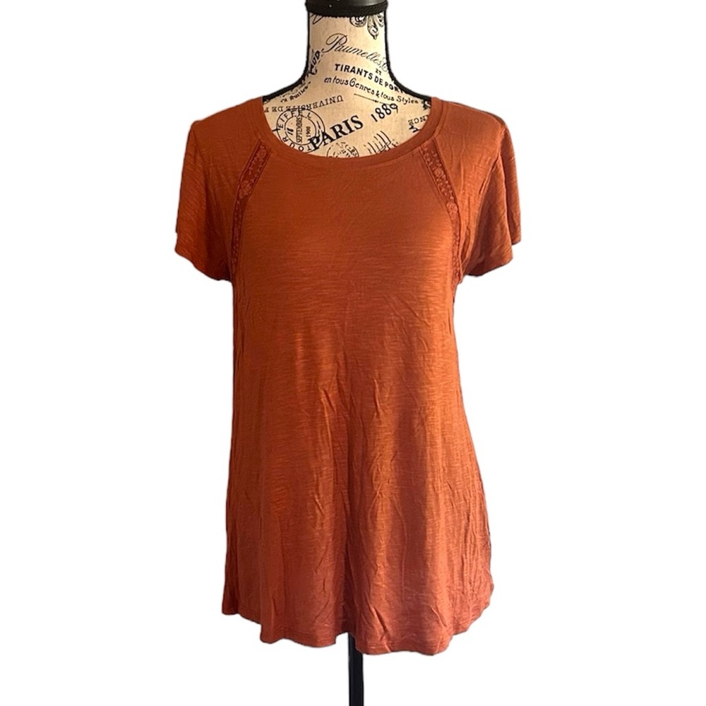 Mason & Belle Gorizia Ruffle Sleeve Knit Top Women’s Medium Teracotta NWT